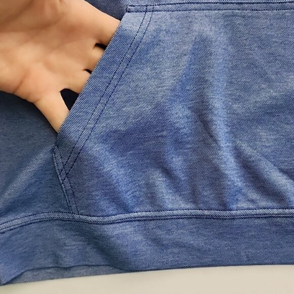Michael Kors Women's Textured Blue Pullover Hoodie Size Medium - Picture 4 of 11